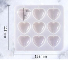 Load image into Gallery viewer, Valentine's Day  Cabochons 9 Cavity Heart