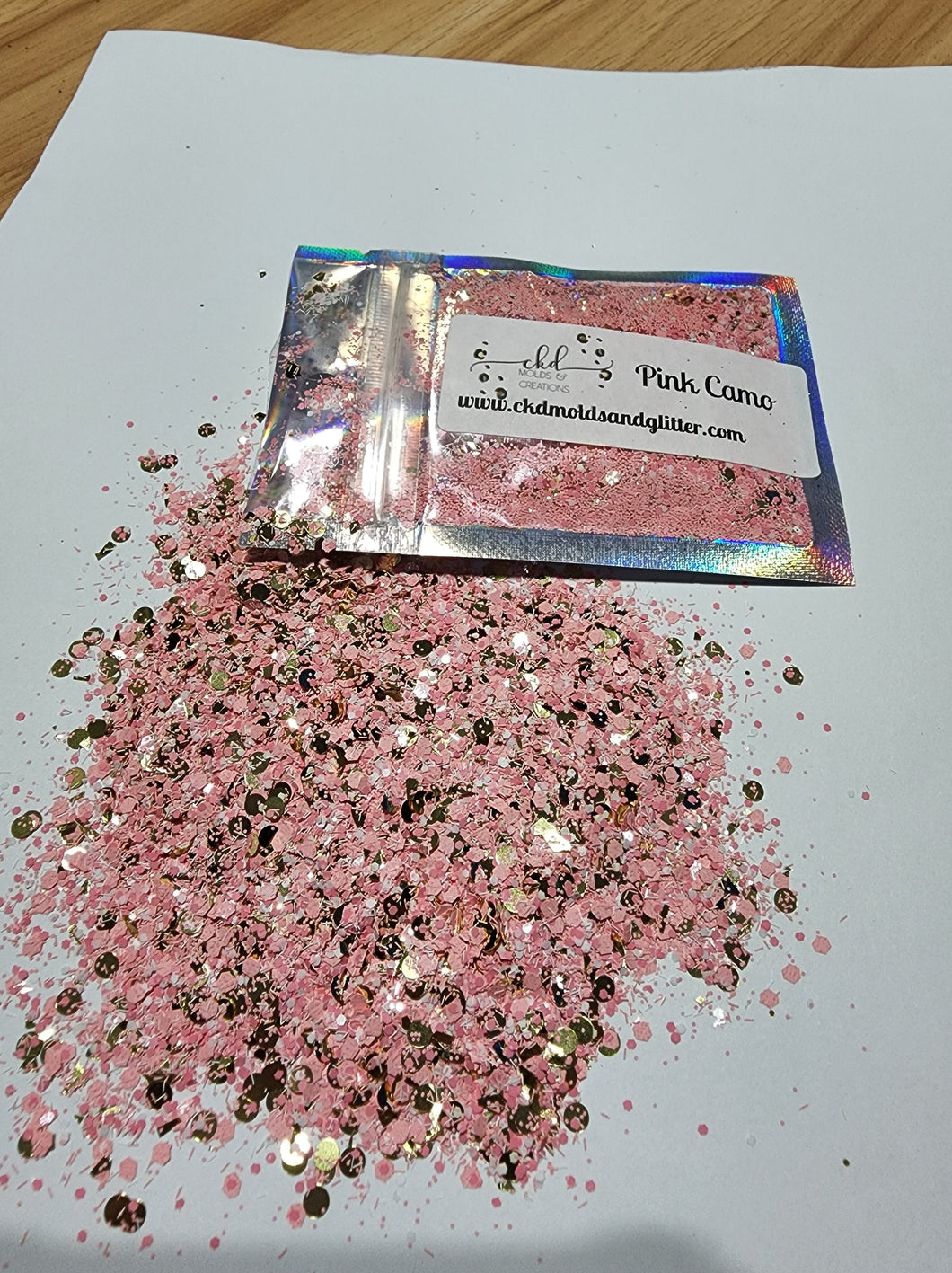 Pink Camo Glitter mix 2 oz
